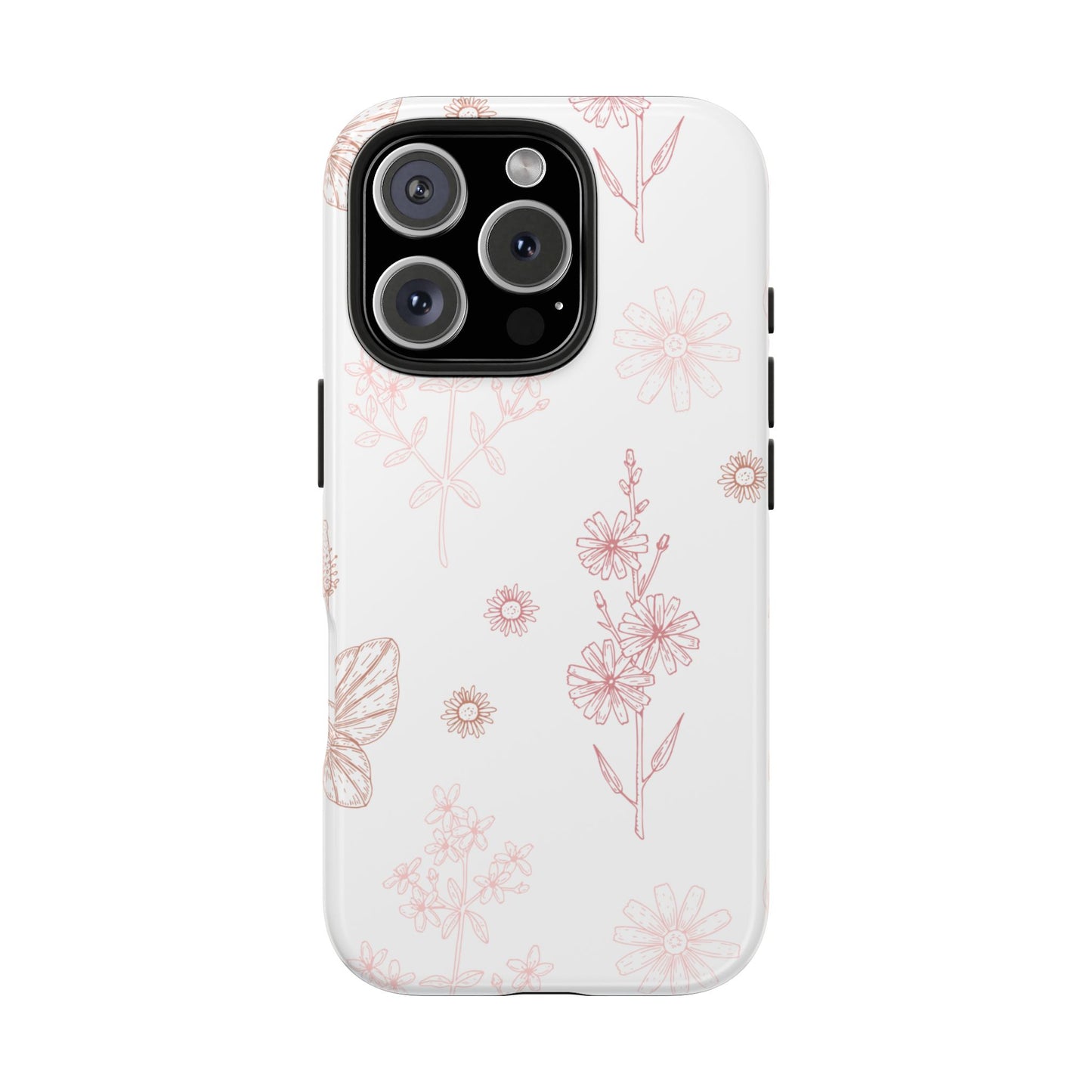 Tough Phone Case — Delicate Pink Wildflower Pattern