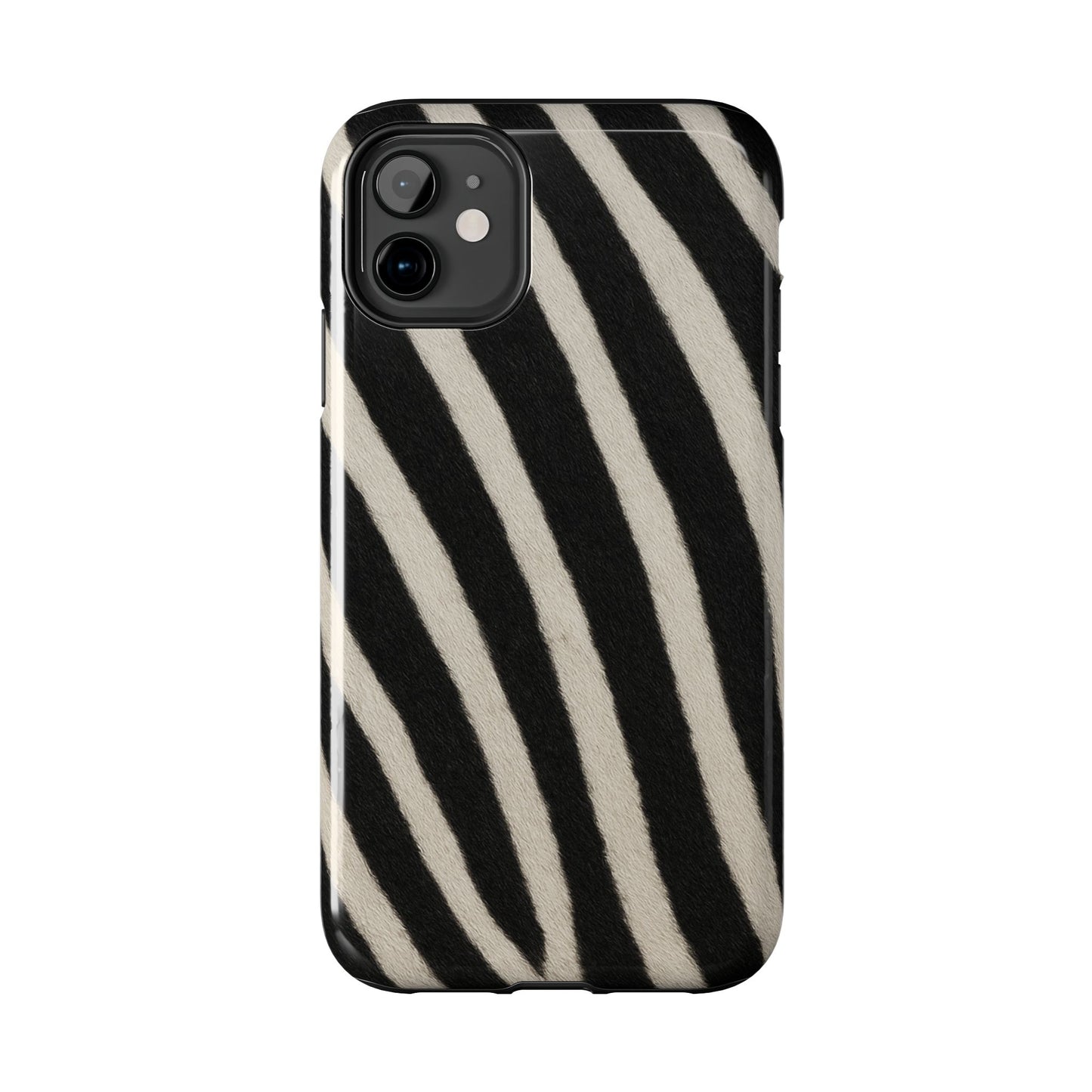 Tough Phone Case —Zebra Stripe, Black & White Animal Print