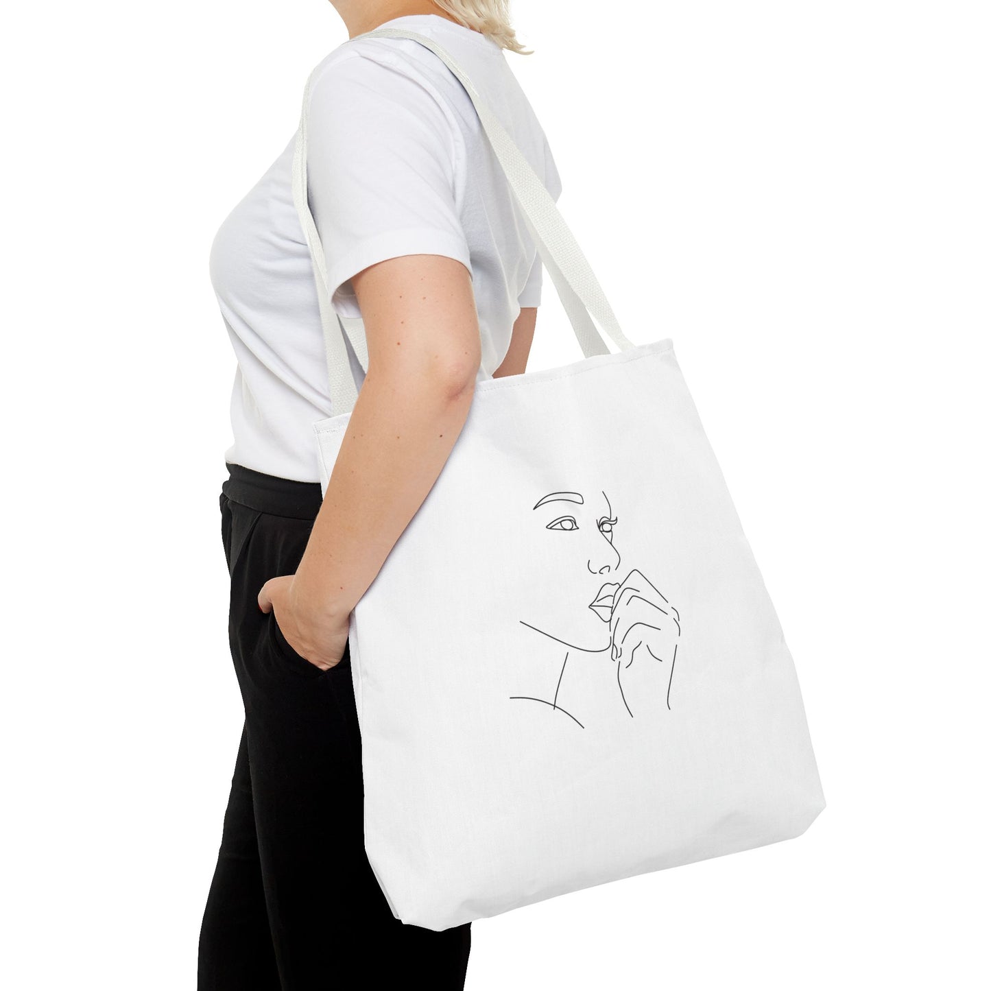 Elegant Line Art Tote Bag, Carryall