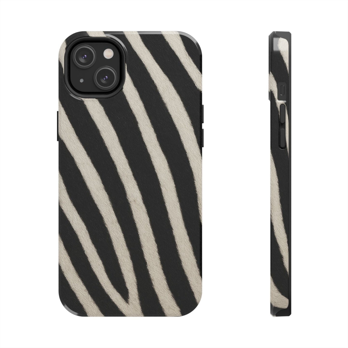 Tough Phone Case —Zebra Stripe, Black & White Animal Print