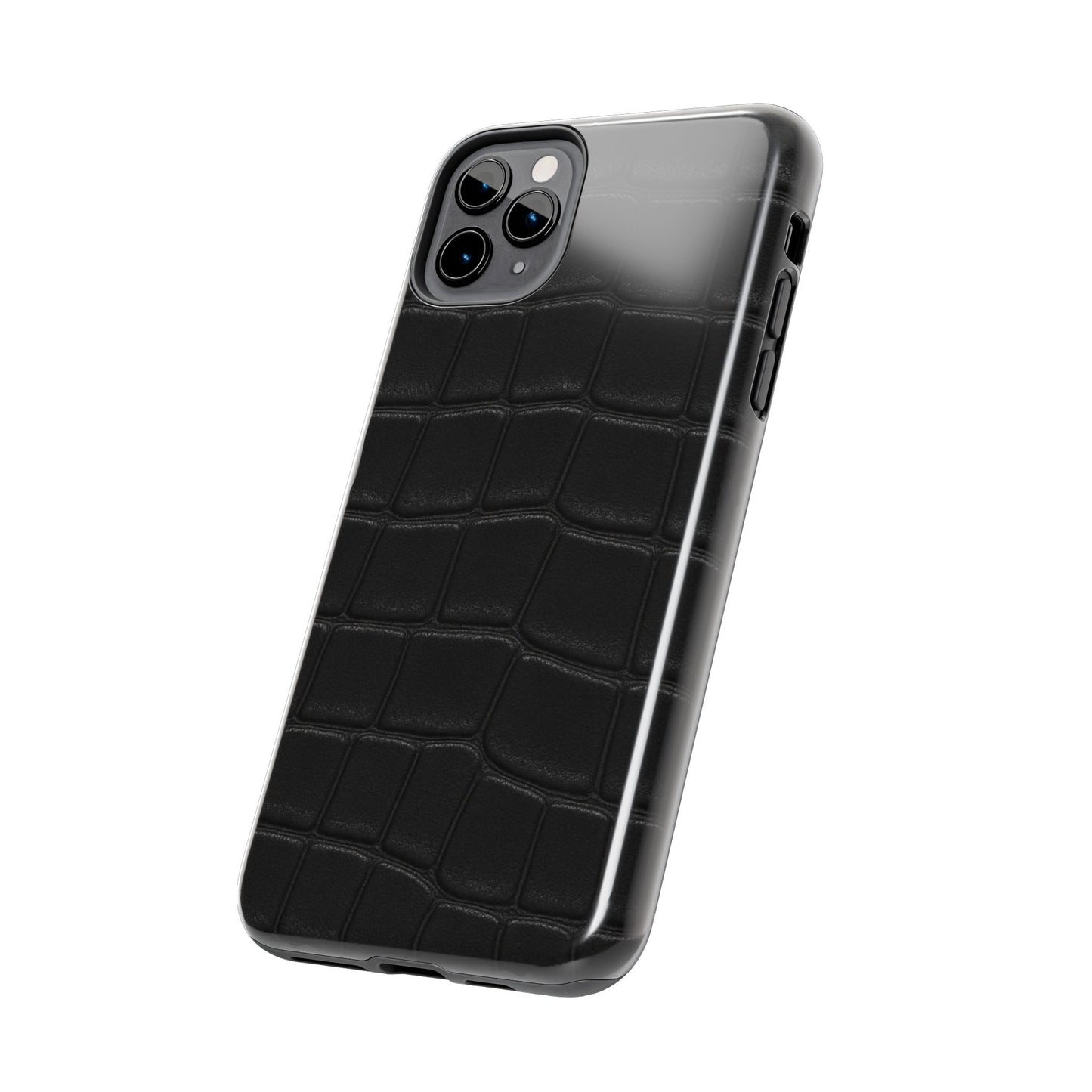 Tough Phone Case – Black Croc Texture