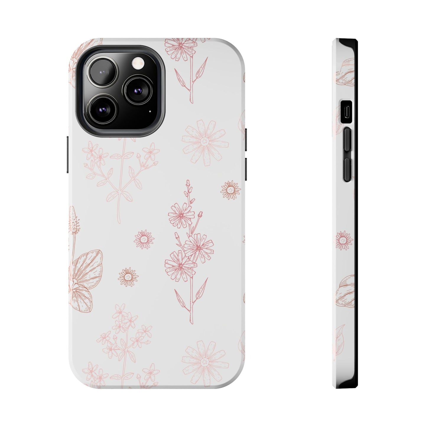 Tough Phone Case — Delicate Pink Wildflower Pattern