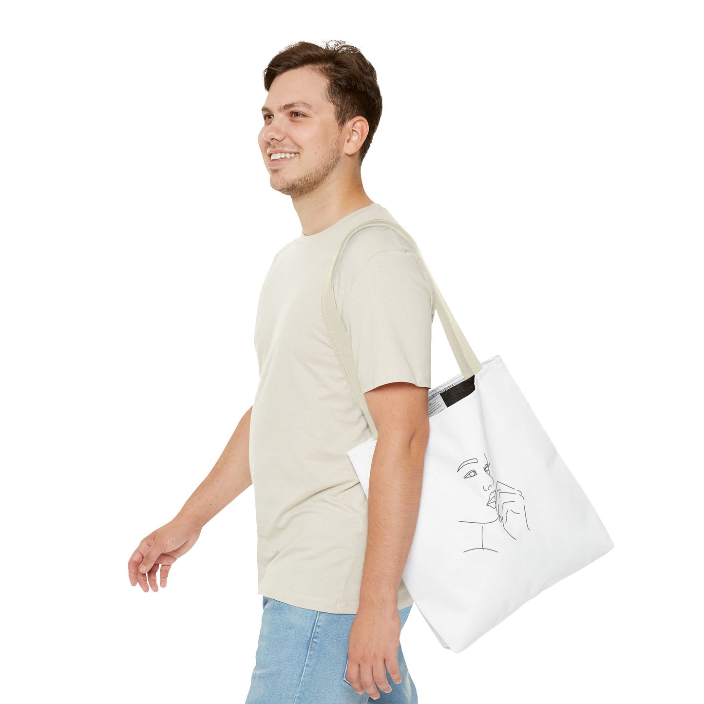 Elegant Line Art Tote Bag, Carryall