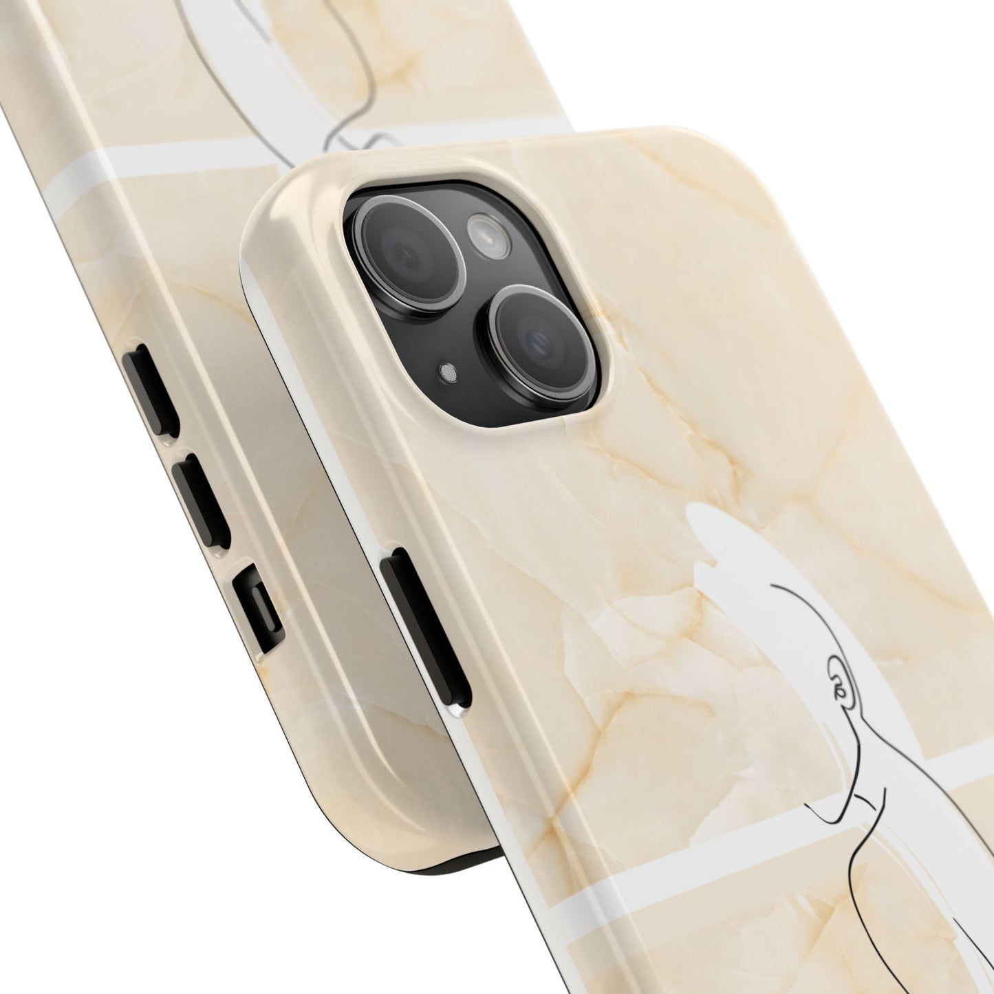 Tough Phone Case — Marble Minimalist Line Art