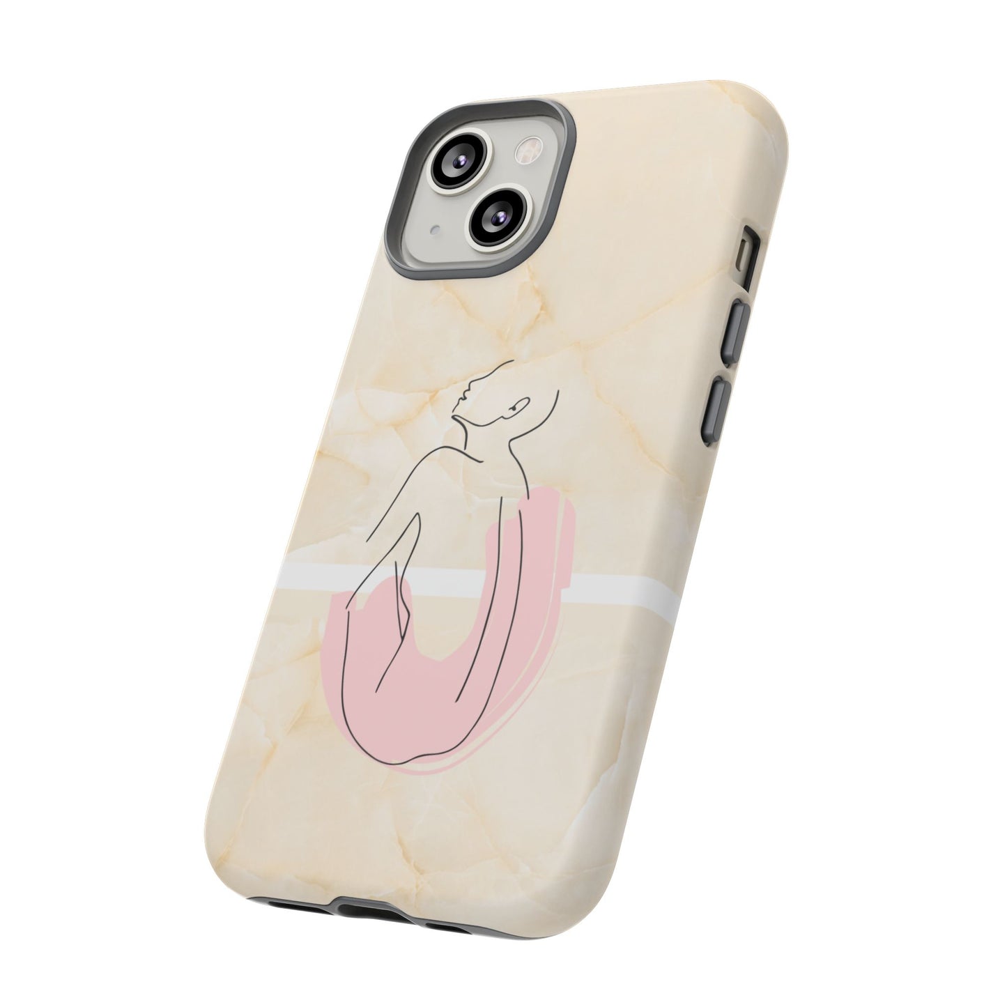 Tough Phone Case — Marble Minimalist Line Art