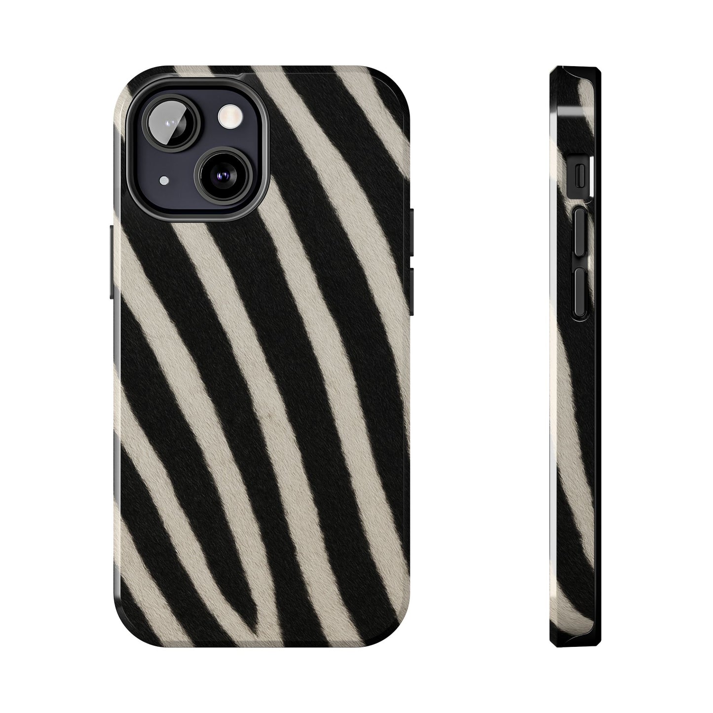 Tough Phone Case —Zebra Stripe, Black & White Animal Print