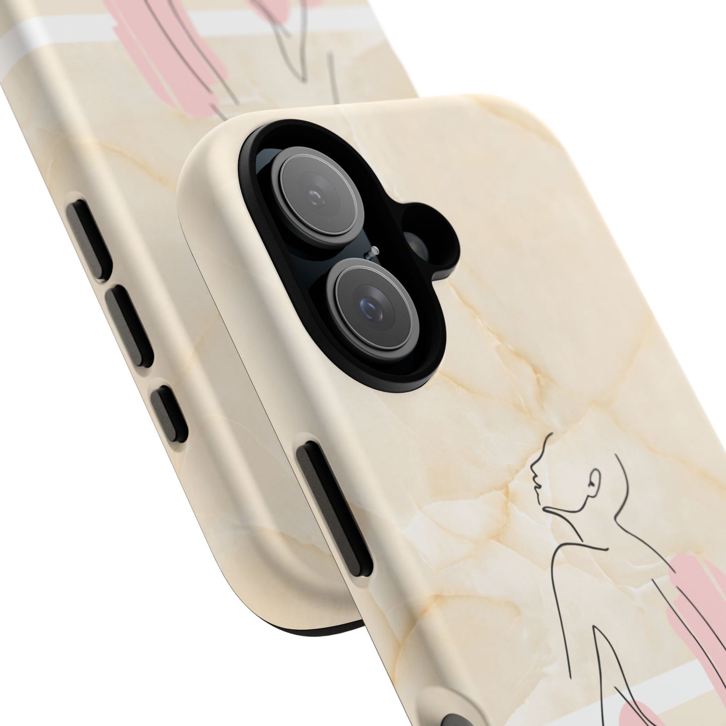 Tough Phone Case — Marble Minimalist Line Art