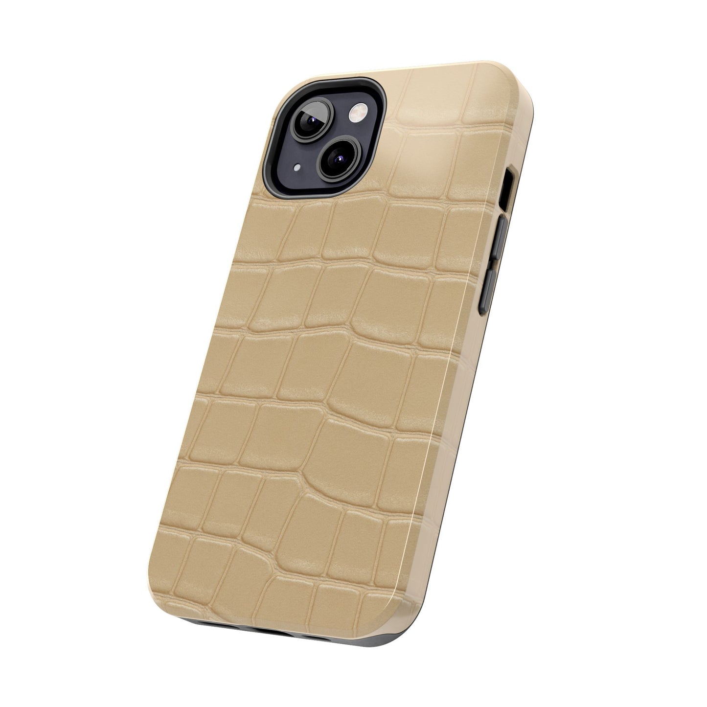 Tough Phone Case — Shockproof Alligator-Texture, Beige Croc