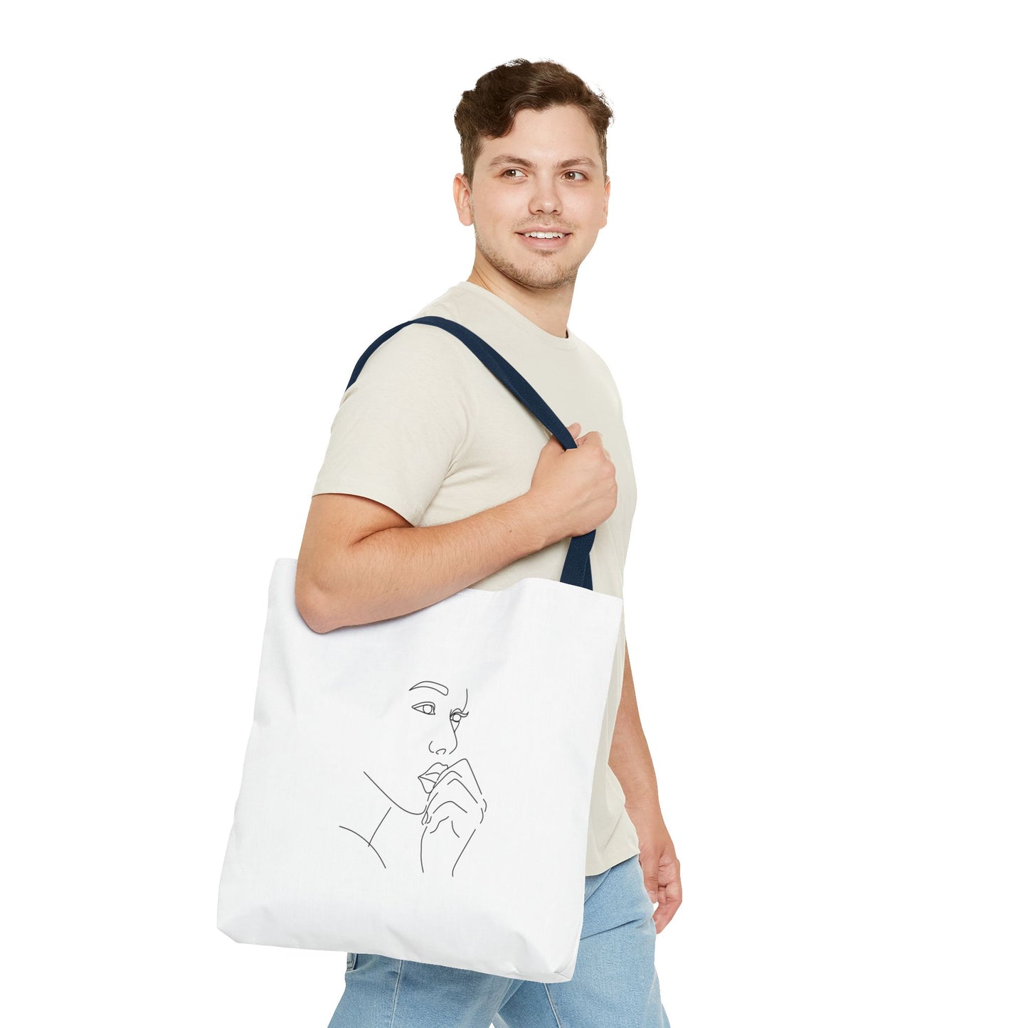 Elegant Line Art Tote Bag, Carryall