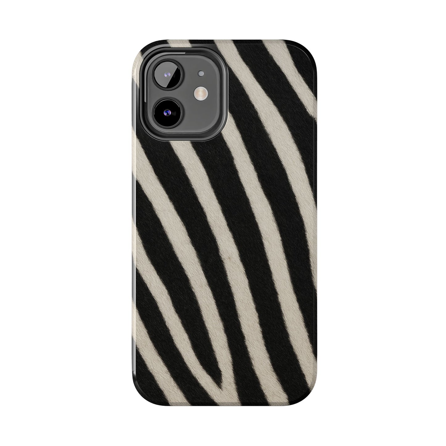 Tough Phone Case —Zebra Stripe, Black & White Animal Print