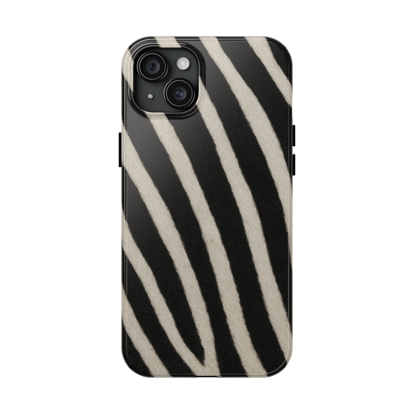 Tough Phone Case —Zebra Stripe, Black & White Animal Print