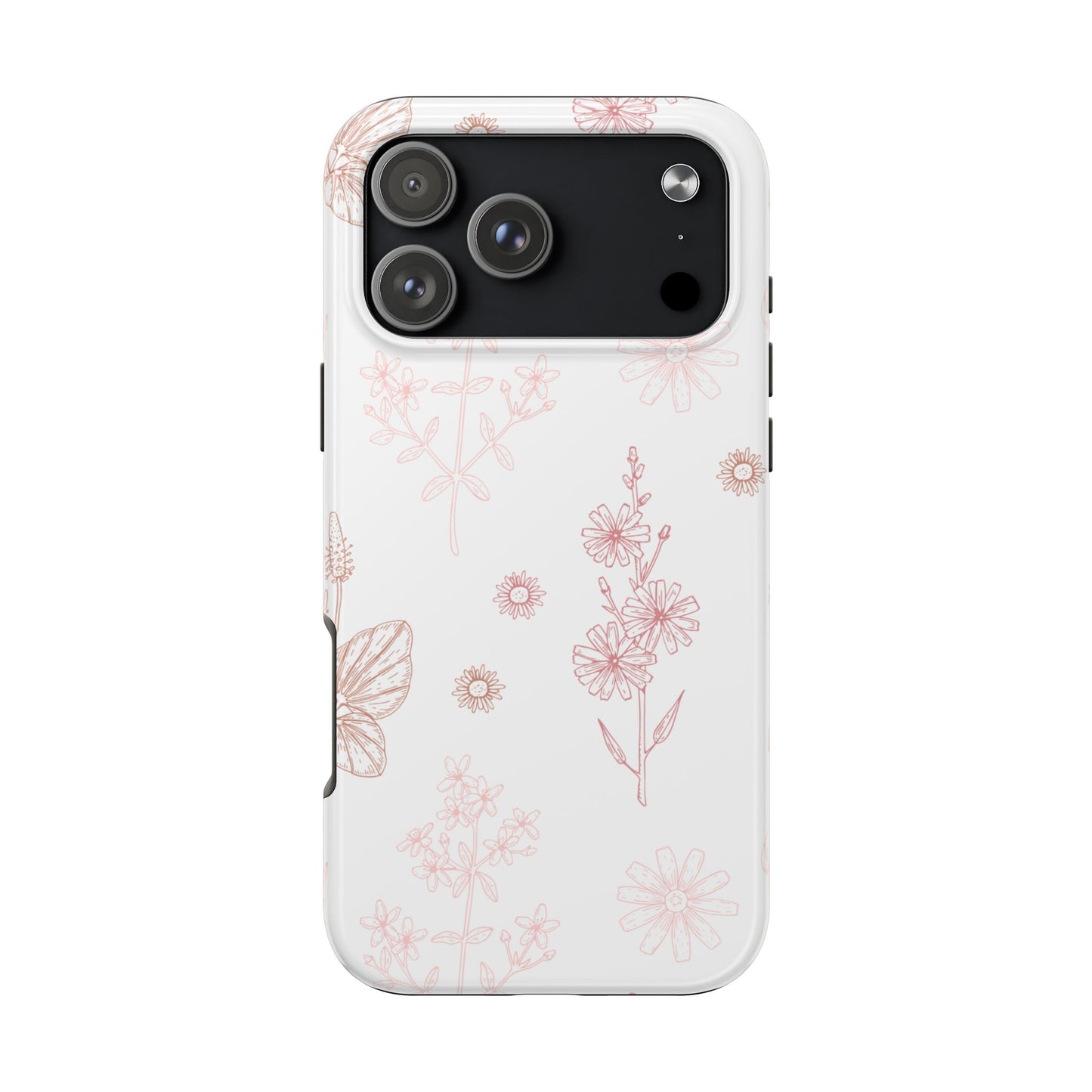 Tough Phone Case — Delicate Pink Wildflower Pattern