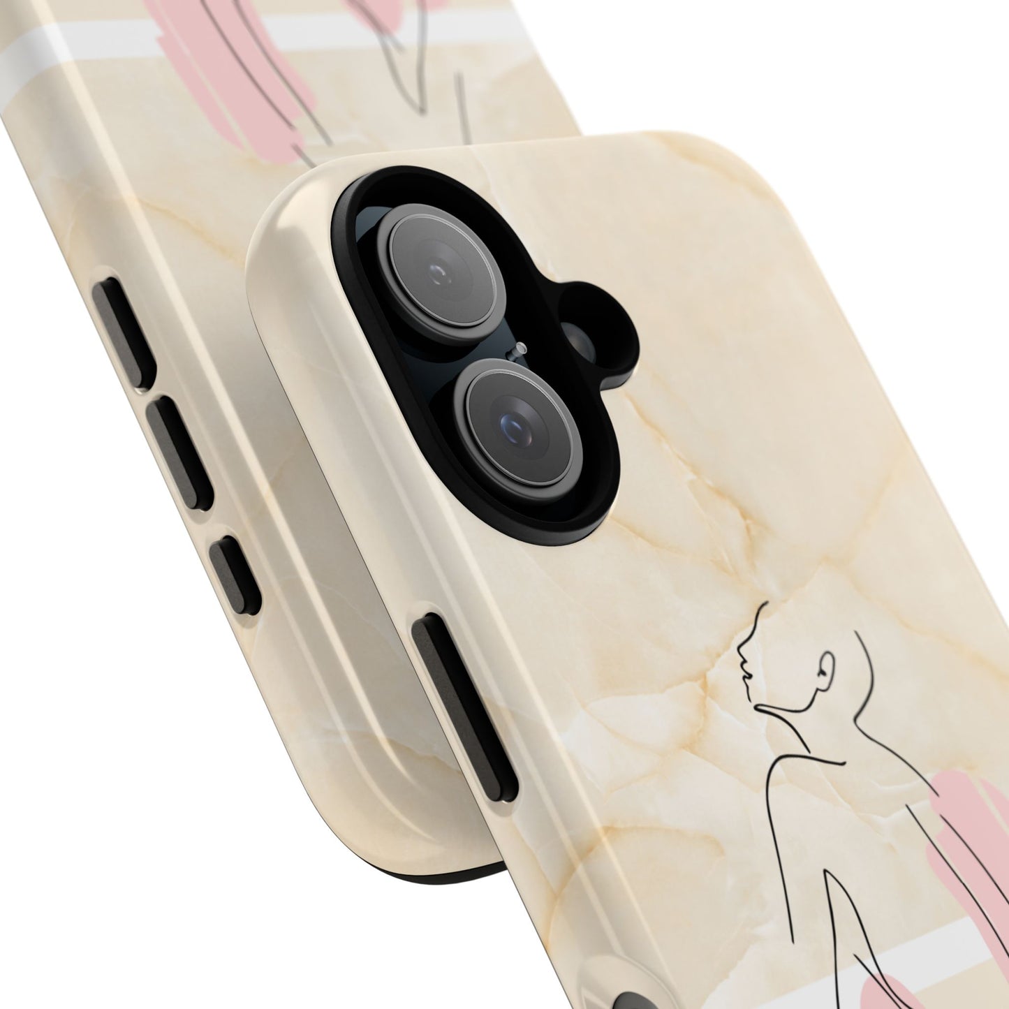 Tough Phone Case — Marble Minimalist Line Art