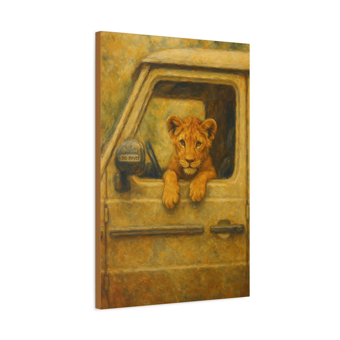 Canvas Wall Art - Lion Animal Jeep Design