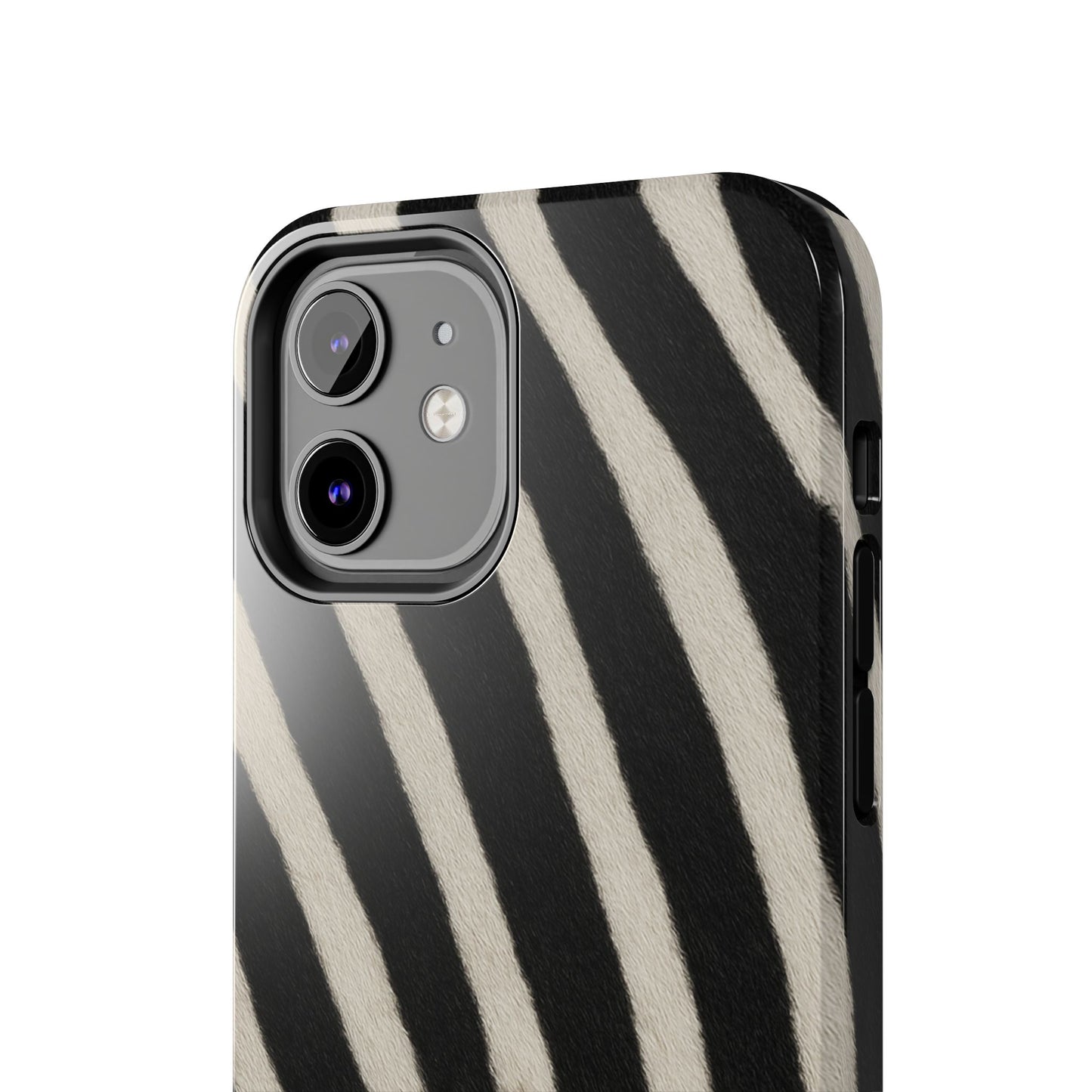 Tough Phone Case —Zebra Stripe, Black & White Animal Print