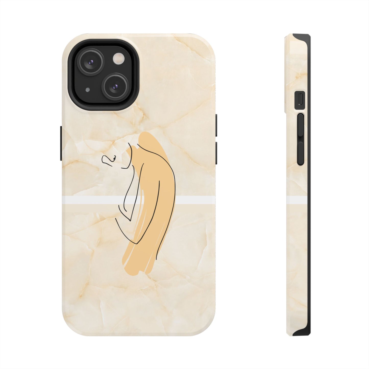 Tough Phone Case — Marble Minimalist Line Art