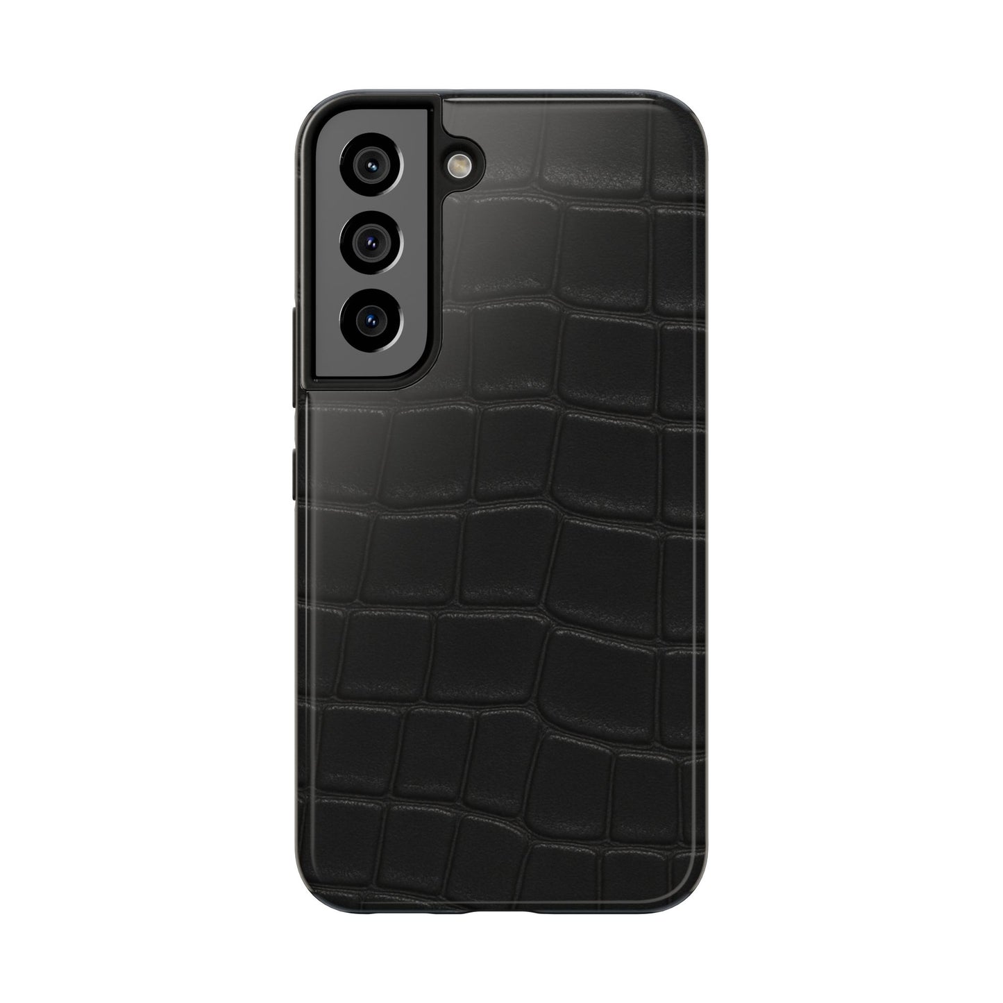 Tough Phone Case – Black Croc Texture