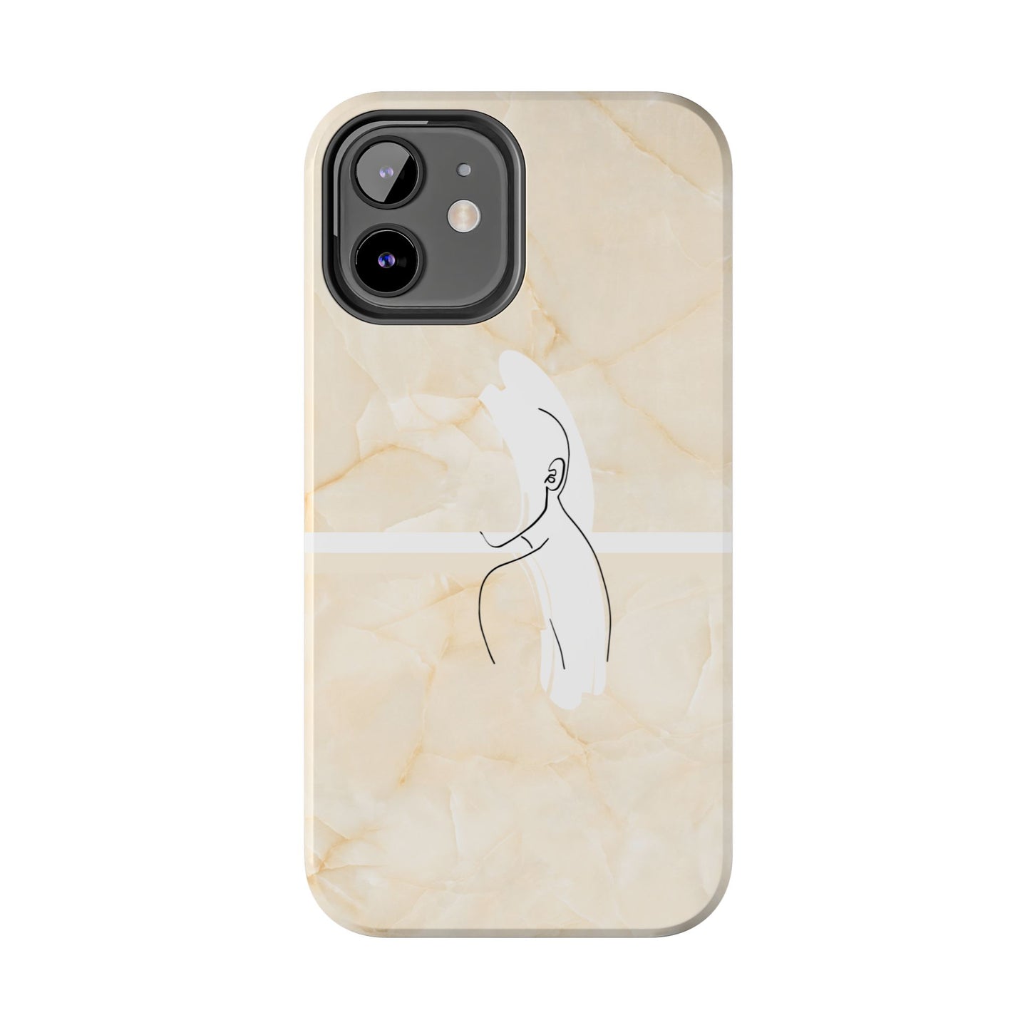 Tough Phone Case — Marble Minimalist Line Art