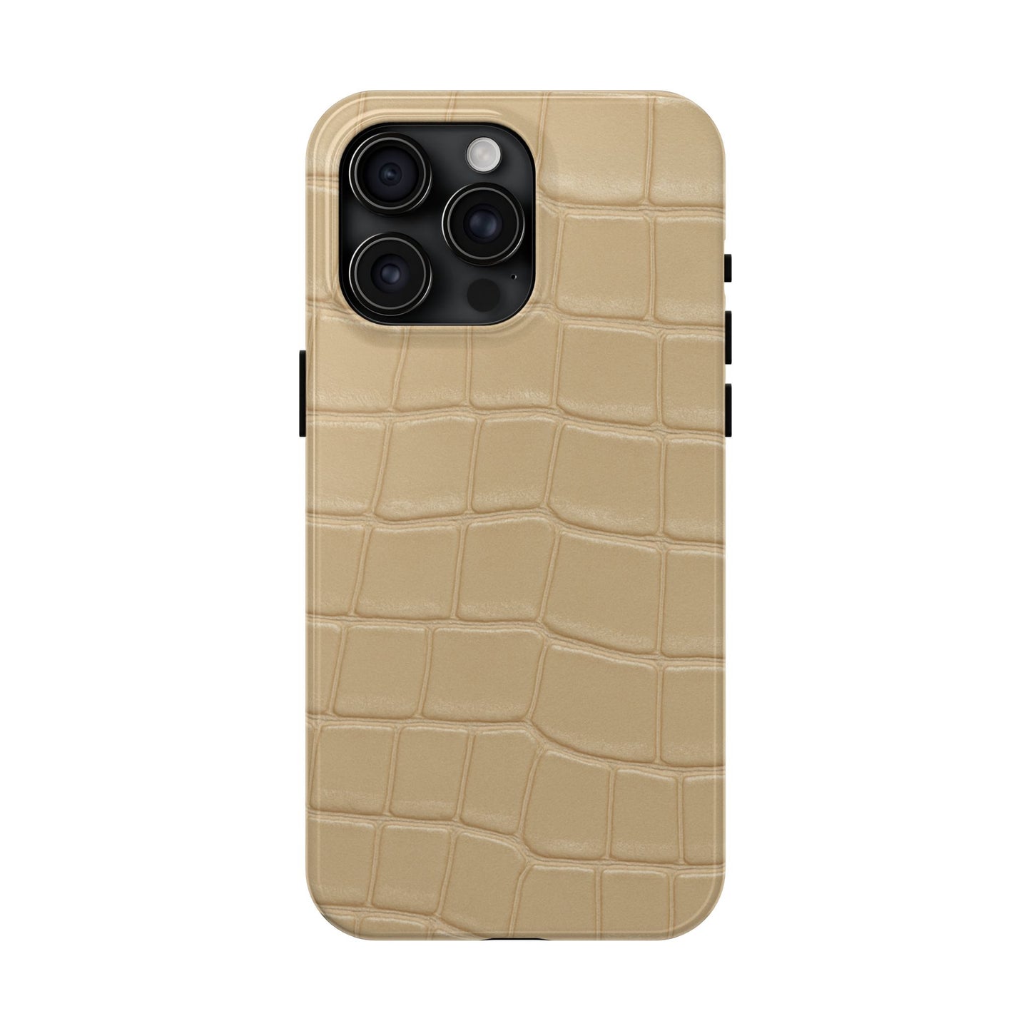 Tough Phone Case — Shockproof Alligator-Texture, Beige Croc