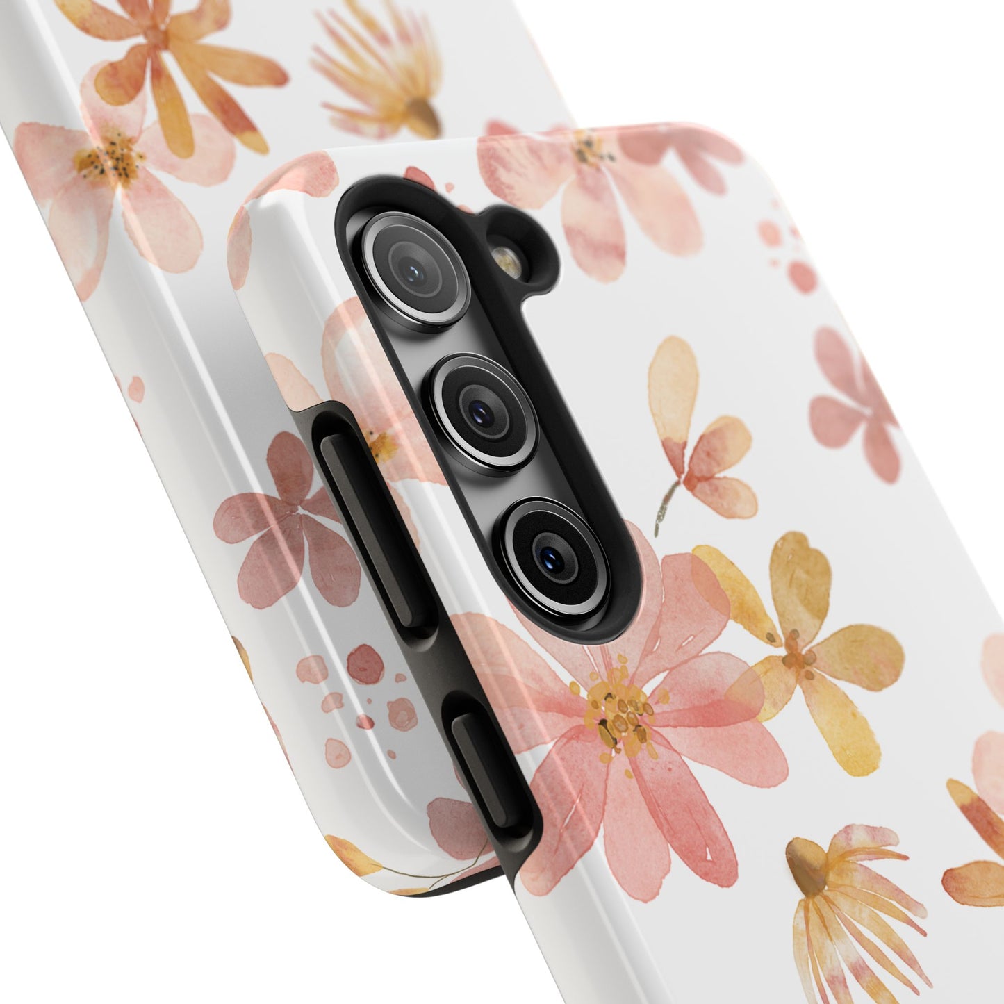 Tough Phone Case — Pink & Gold Blossom Protective Cover