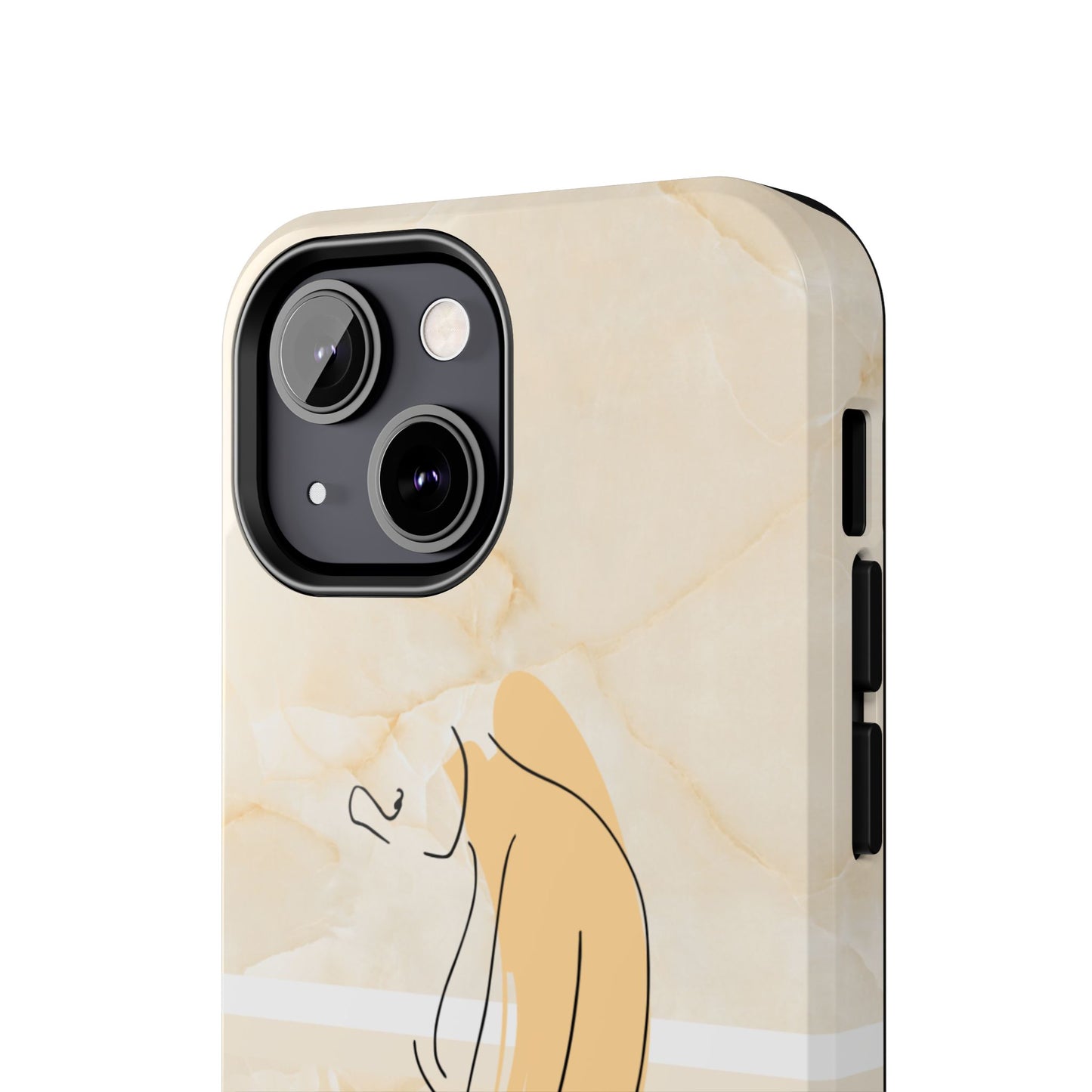 Tough Phone Case — Marble Minimalist Line Art