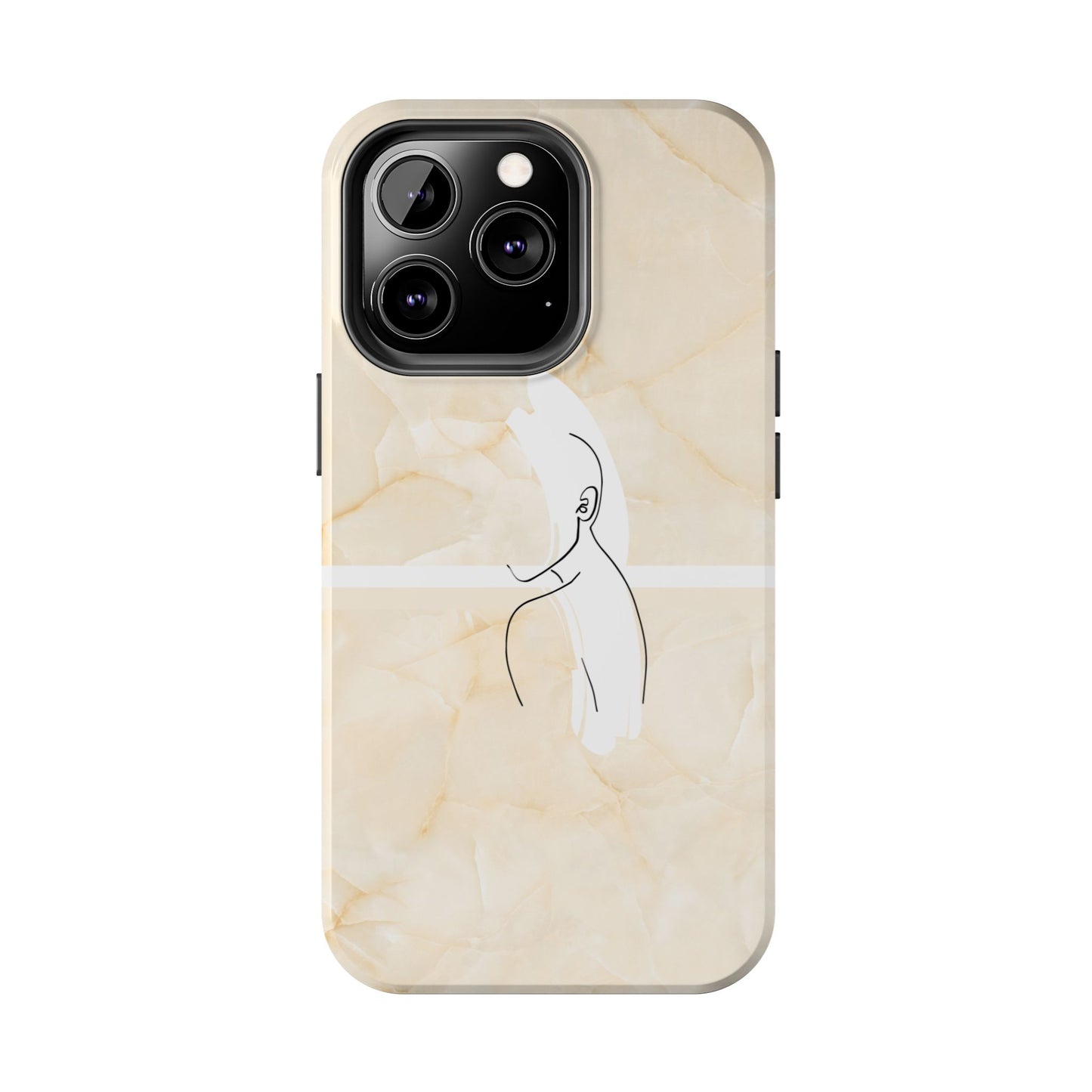 Tough Phone Case — Marble Minimalist Line Art