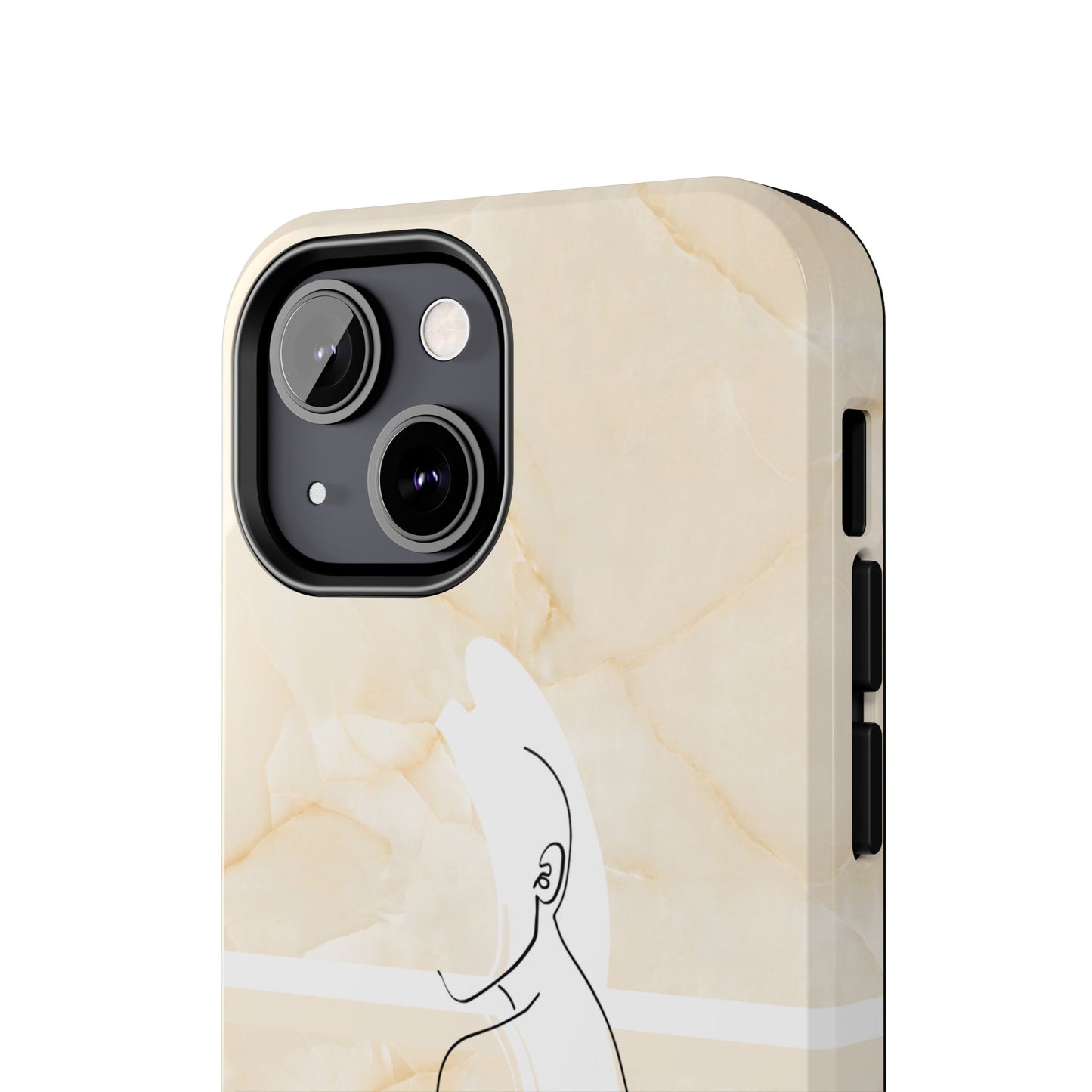 Tough Phone Case — Marble Minimalist Line Art