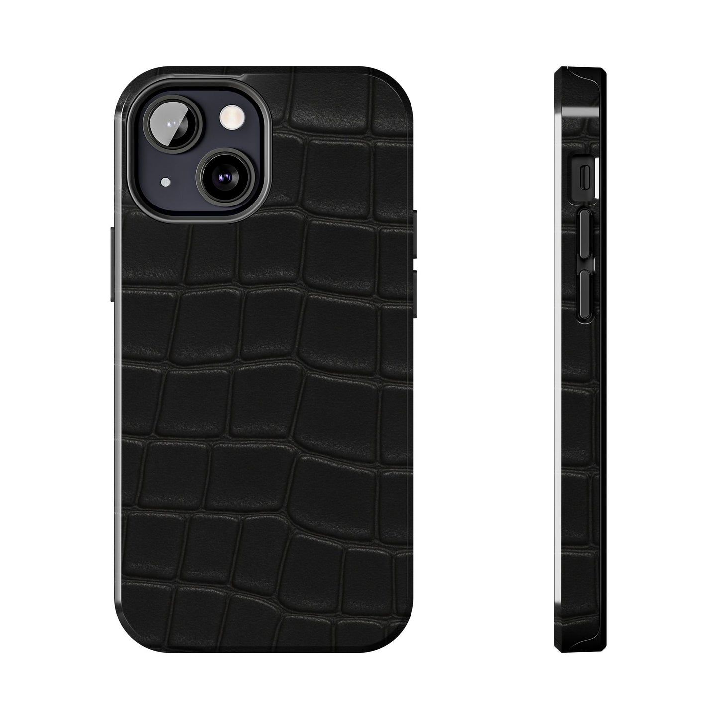 Tough Phone Case – Black Croc Texture