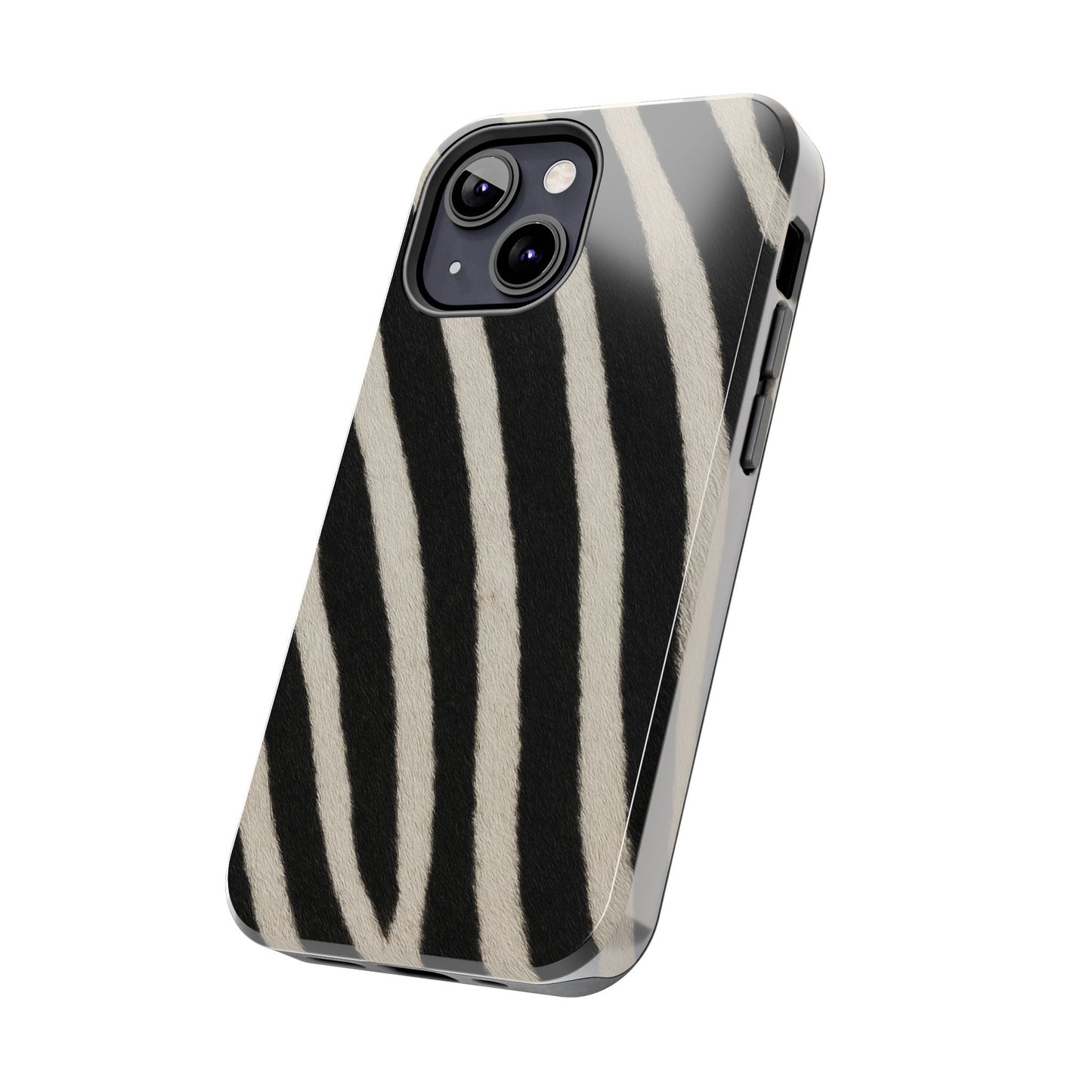 Tough Phone Case —Zebra Stripe, Black & White Animal Print