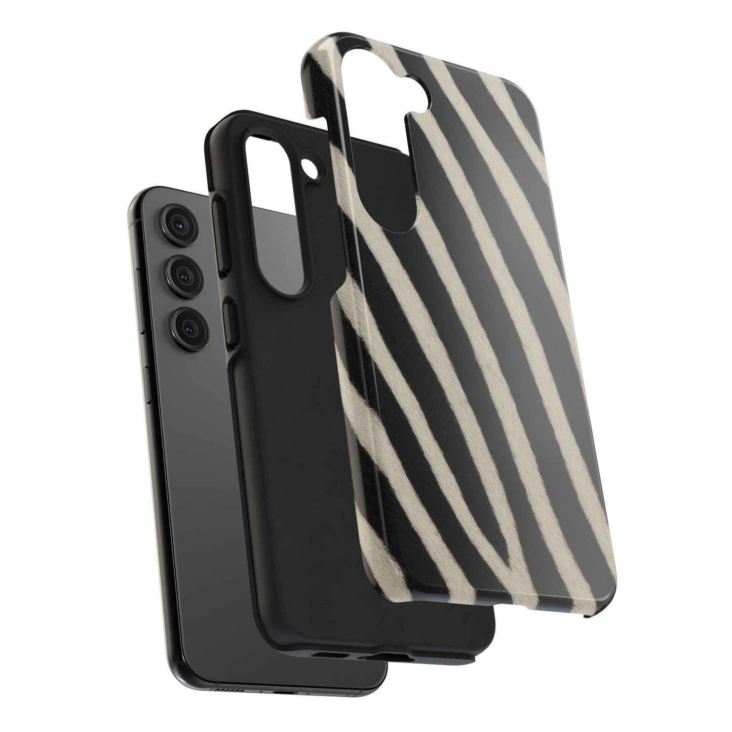 Tough Phone Case —Zebra Stripe, Black & White Animal Print