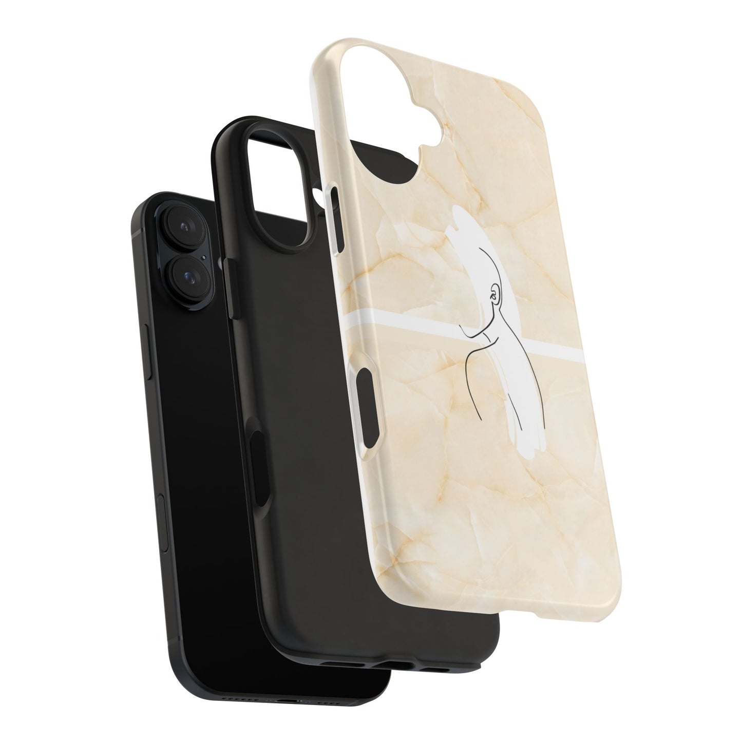 Tough Phone Case — Marble Minimalist Line Art