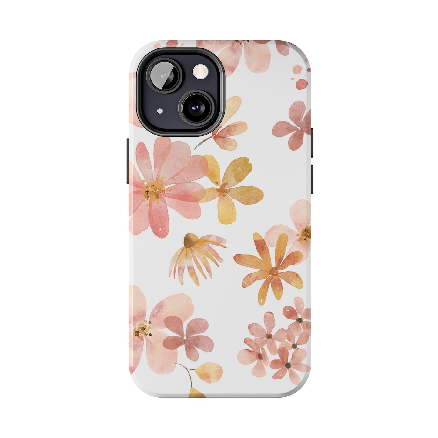 Tough Phone Case — Pink & Gold Blossom Protective Cover
