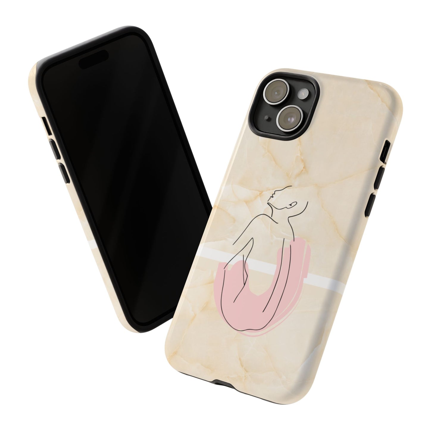 Tough Phone Case — Marble Minimalist Line Art